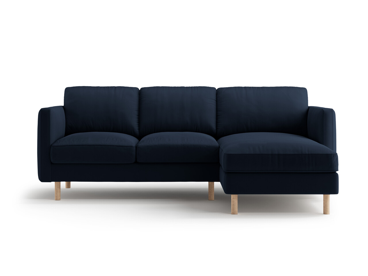 Coltar dreapta 3 locuri, Eden, Micadoni Home, 223x150x90 cm, catifea, albastru inchis - imagine 6